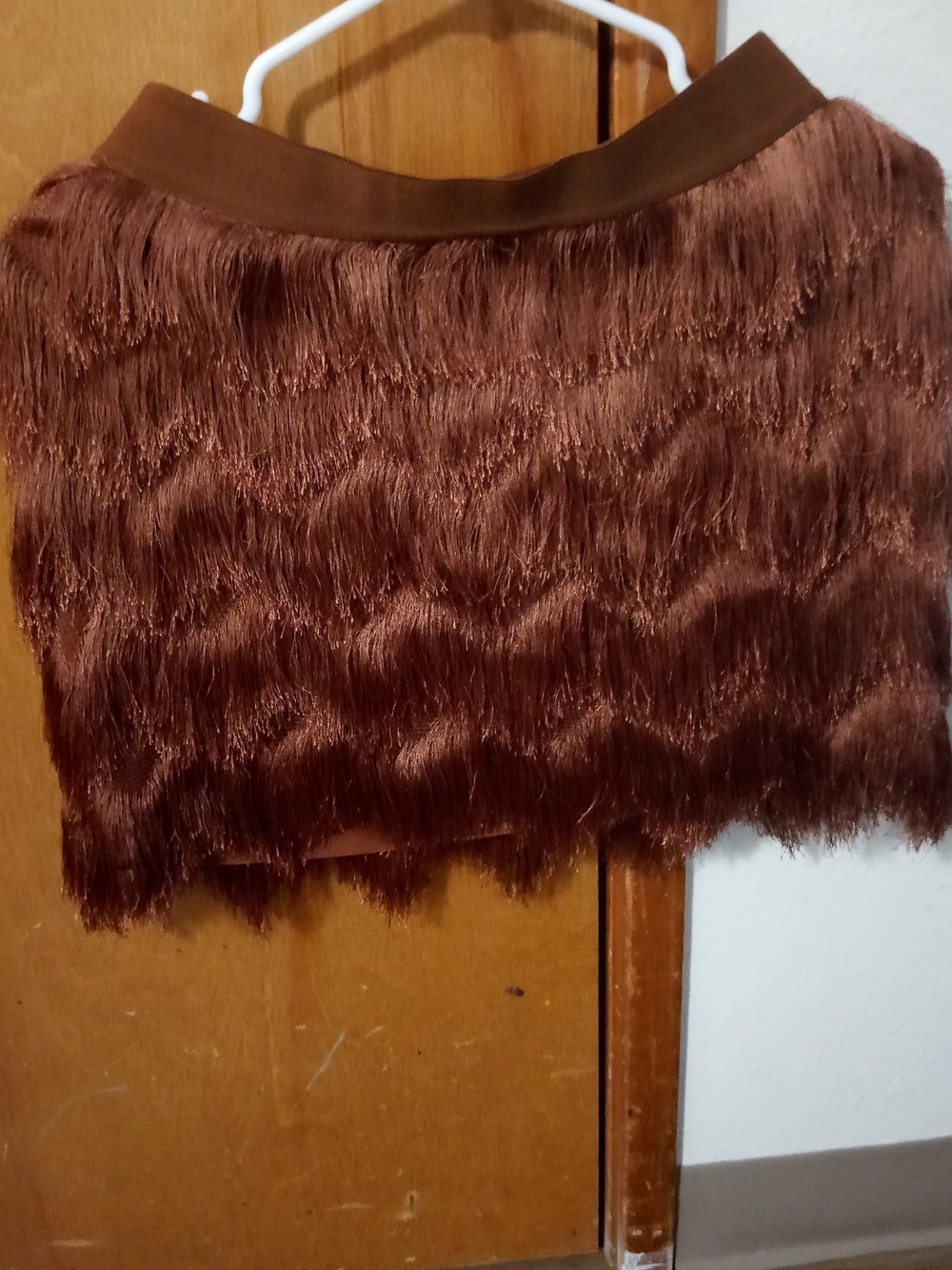 BCBG Max Azria Brown Fringe Mini Skirt